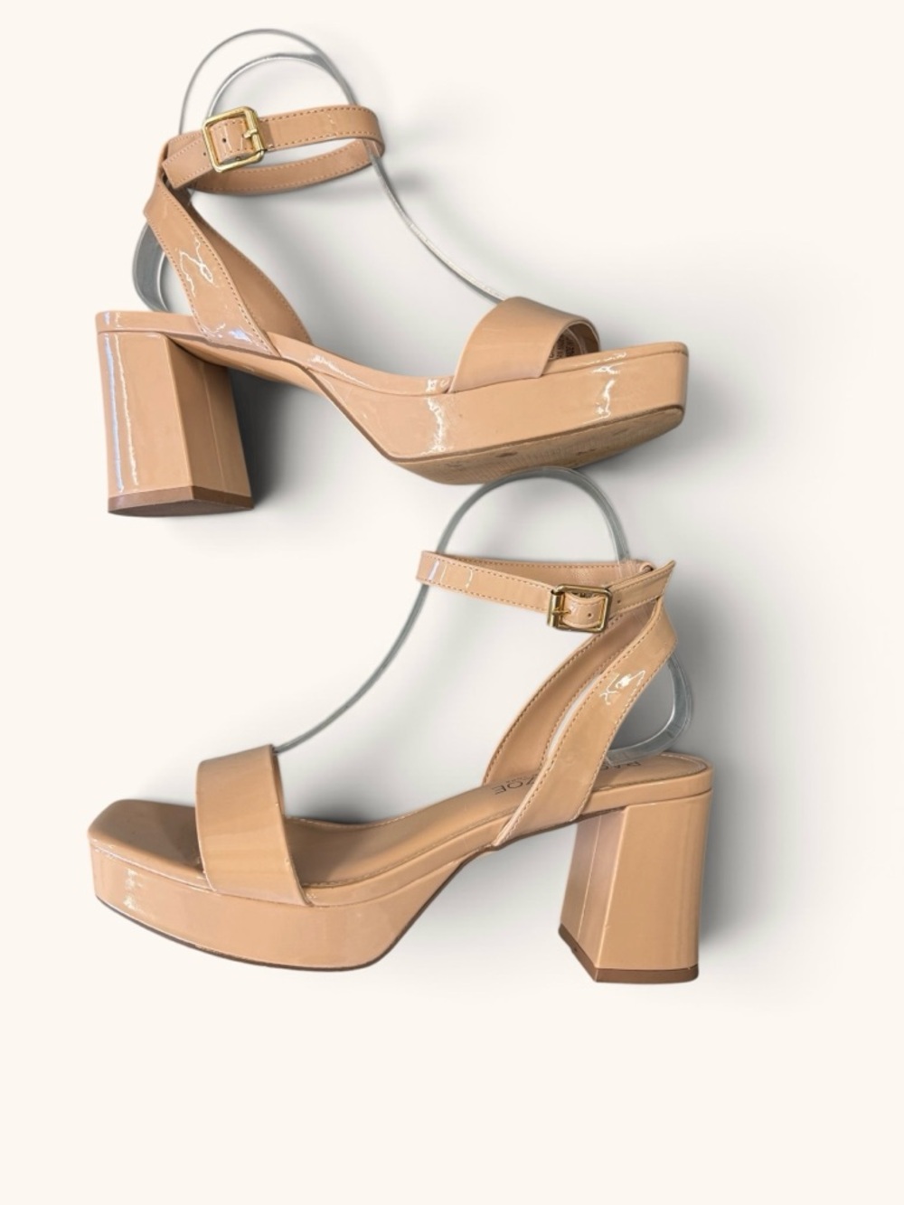 Rachel Zoe platform patent-leather  square toe block heel Blush 7.5 - Picture 3 of 14